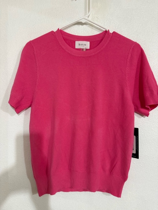 Korye Tops - Korye Hot Pink Short Sleeve Knit Top